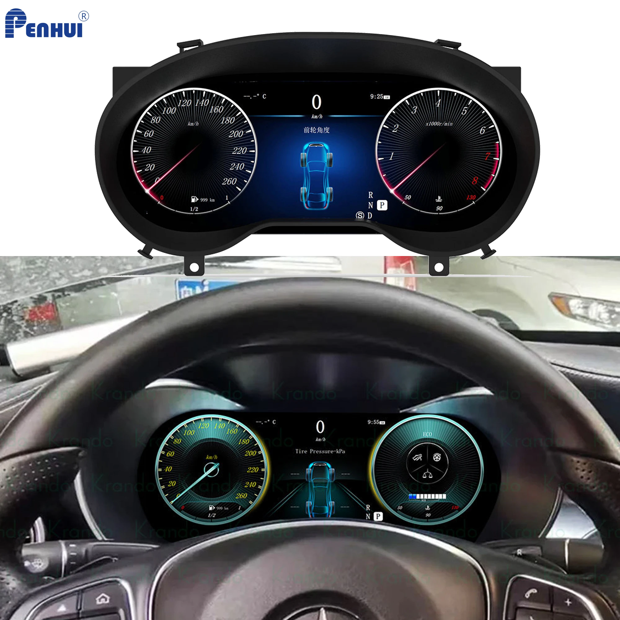 Car HUD LCD Cluster instrument multimedia dashboard Modification For Mercedes Benz A-Class GLA CLA W176 X156 2015-2018
