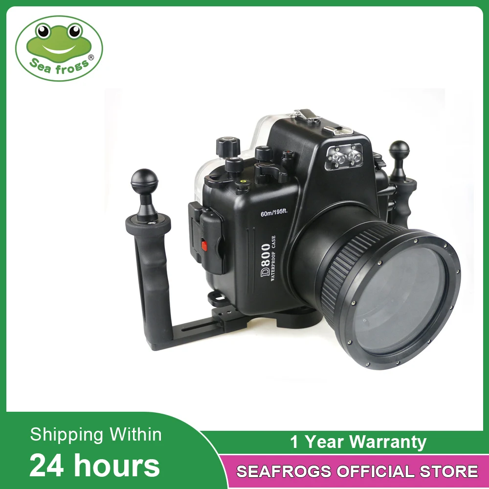 

Seafrogs 60m/195ft Scuba Diving Camera Waterproof Housing Install Dome Port For Nikon D800 105mm