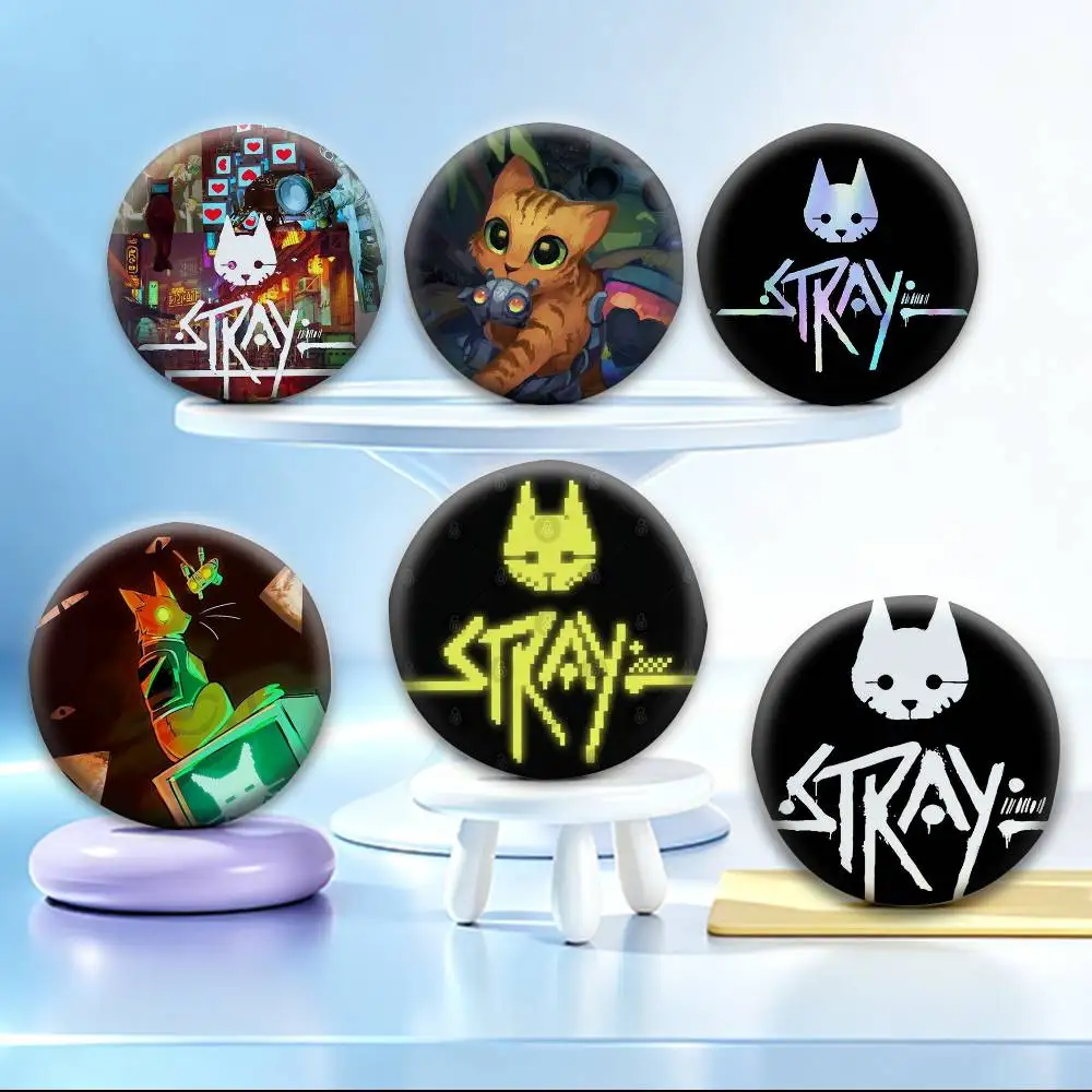 Cyberpunk Game S-Stray C-Cat   Badges Creative Tinplate Button PinsBrooch Badge Clothes Backpack