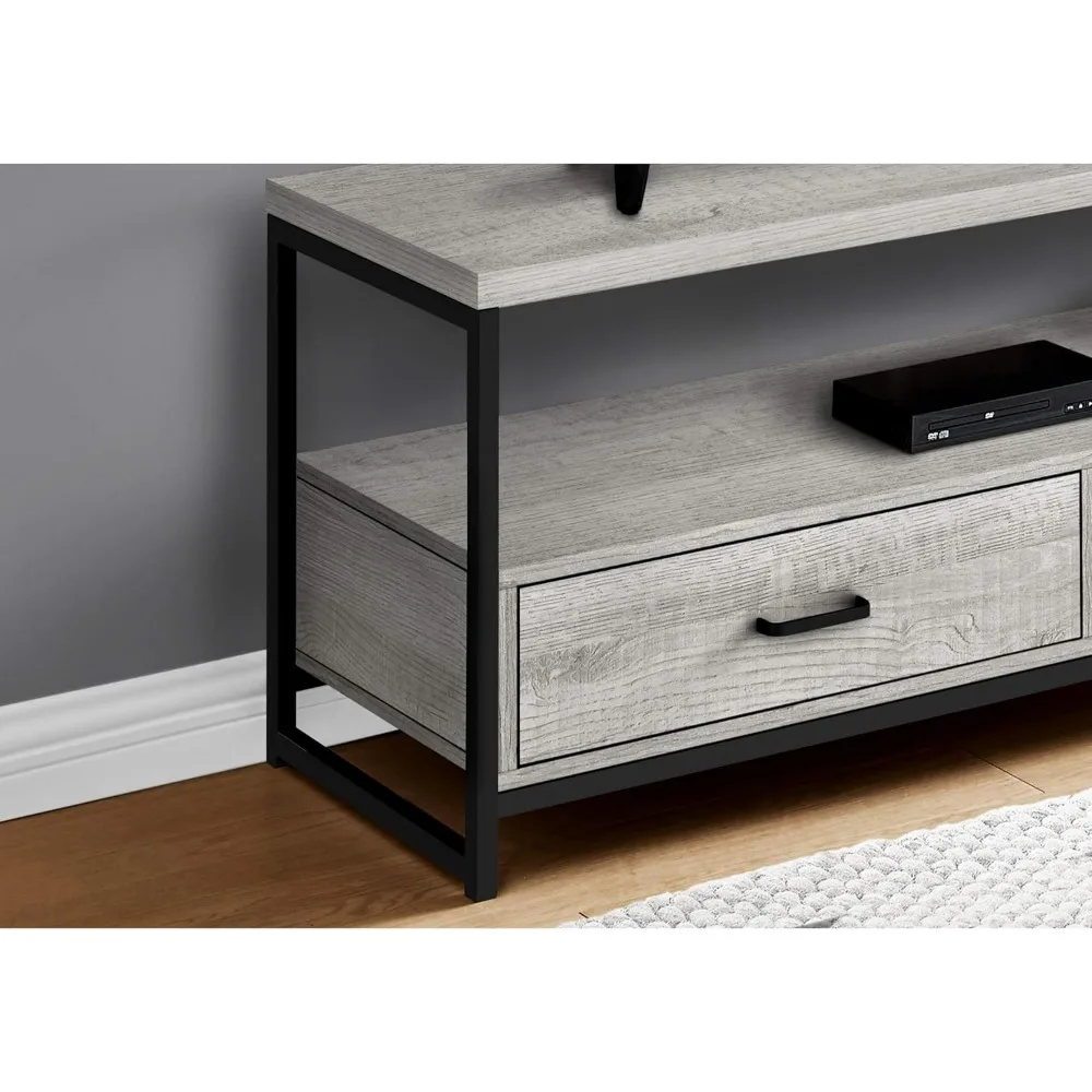 Metal laminado TV Stand, 48 "console, mídia, centro de entretenimento, gavetas, sala de estar, quarto, 2871