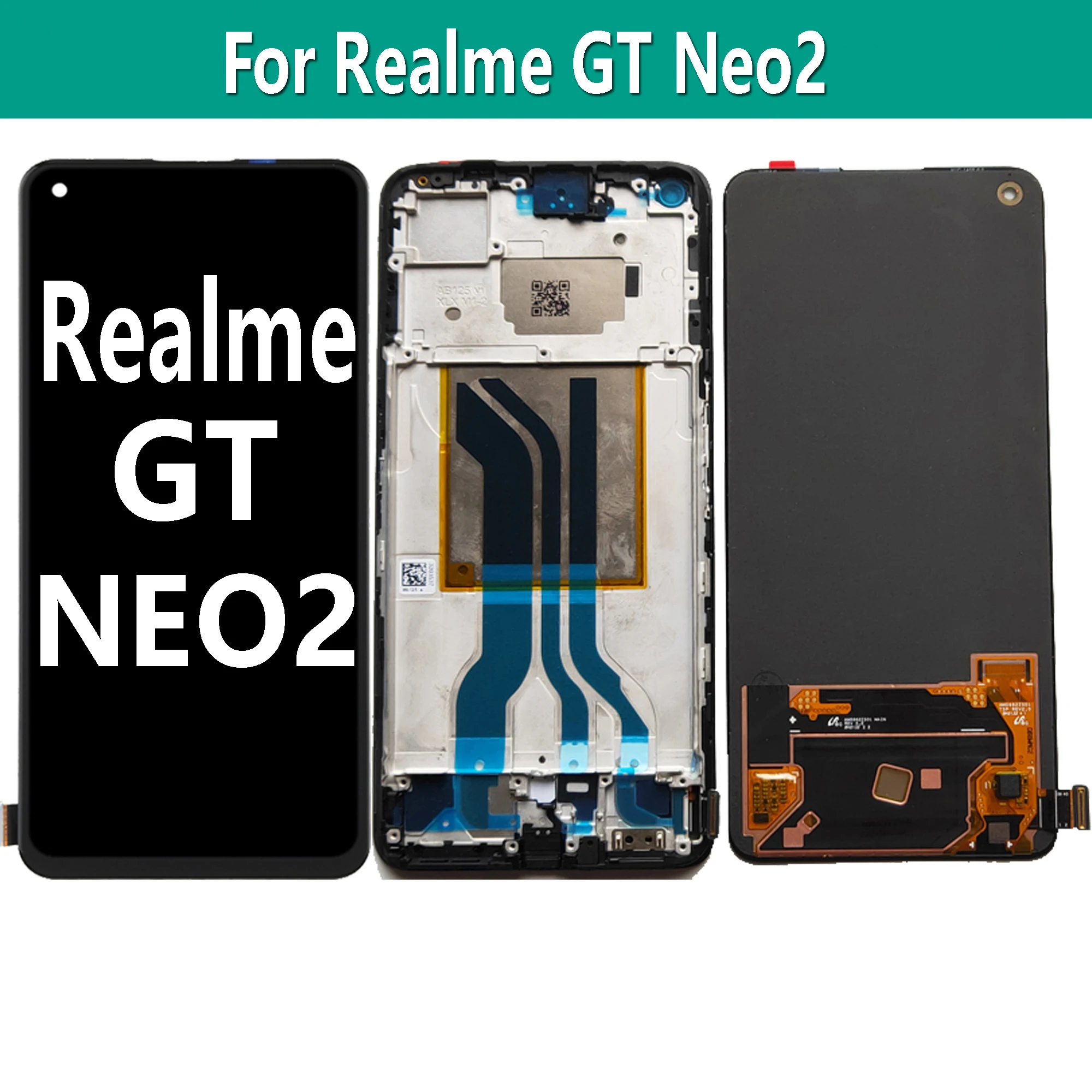 

AMOLED For Realme GT Neo2 Neo 2 5G RMX3370 LCD Display Touch Screen Digitizer Assembly