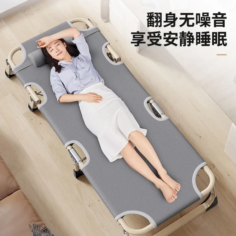 Portable Rollaway Bed Single Folding Siesta Bed for Home Office Adult Recliner Widened Multi-function Outdoor Lounge Chair