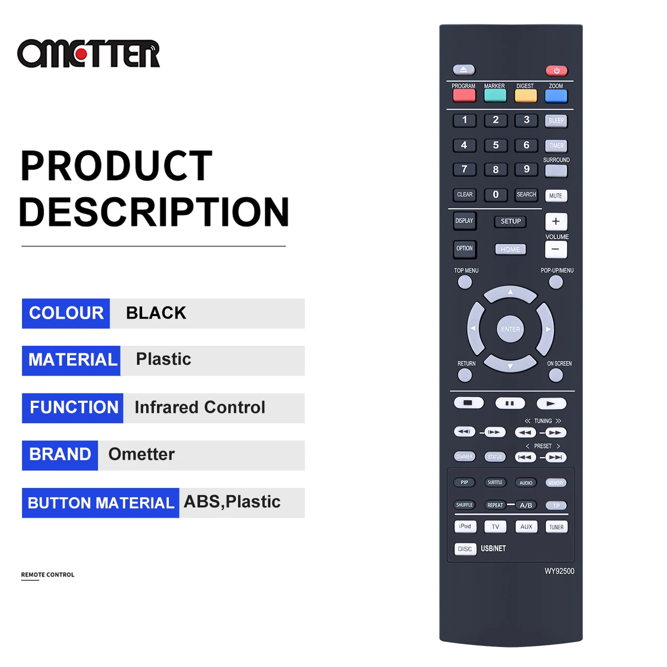 لياماها التحكم عن بعد WY92500 WY92530 BRX-750 BRX-610 MCR-750 قرص بلو راي نظام المسرح المنزلي A/V استقبال