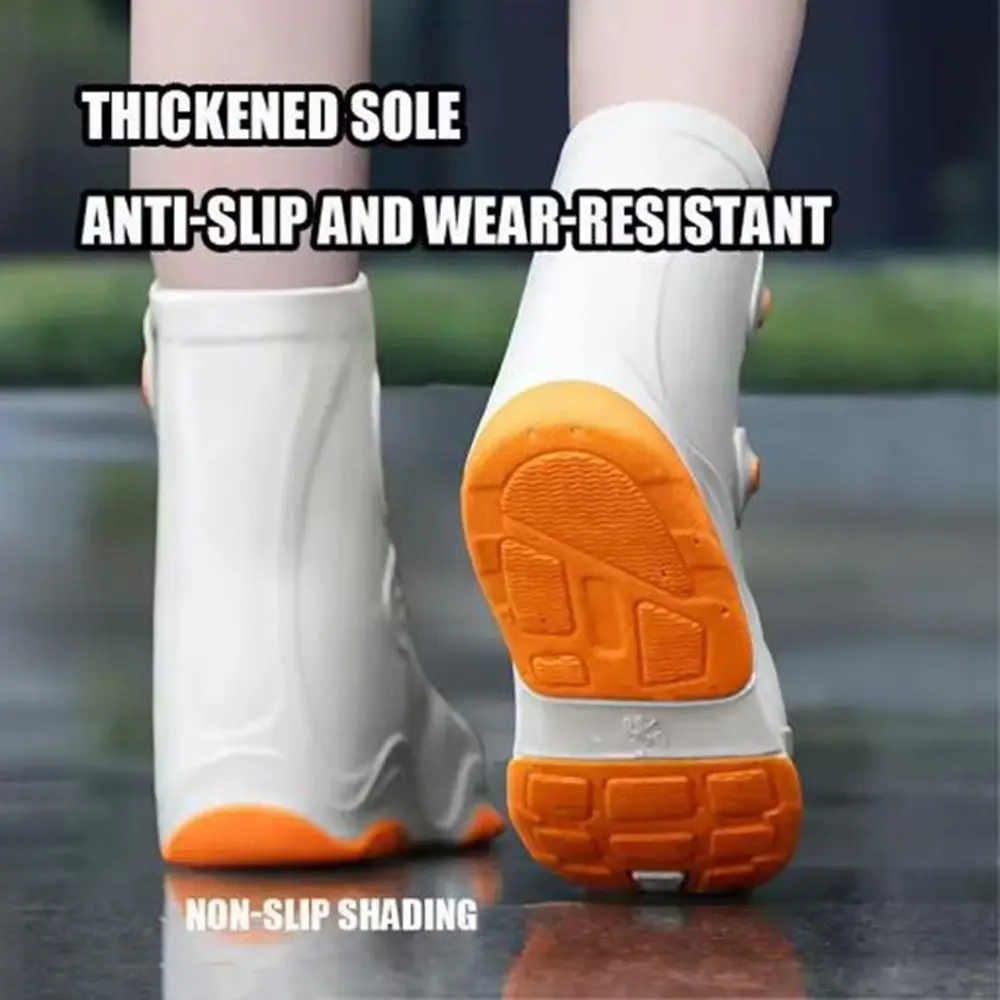 1 par engrossado botas de chuva cobre anti deslizamento resistente ao desgaste capa de sapato de chuva lavável anti-incrustante à prova dwaterproof água capas de sapato crianças