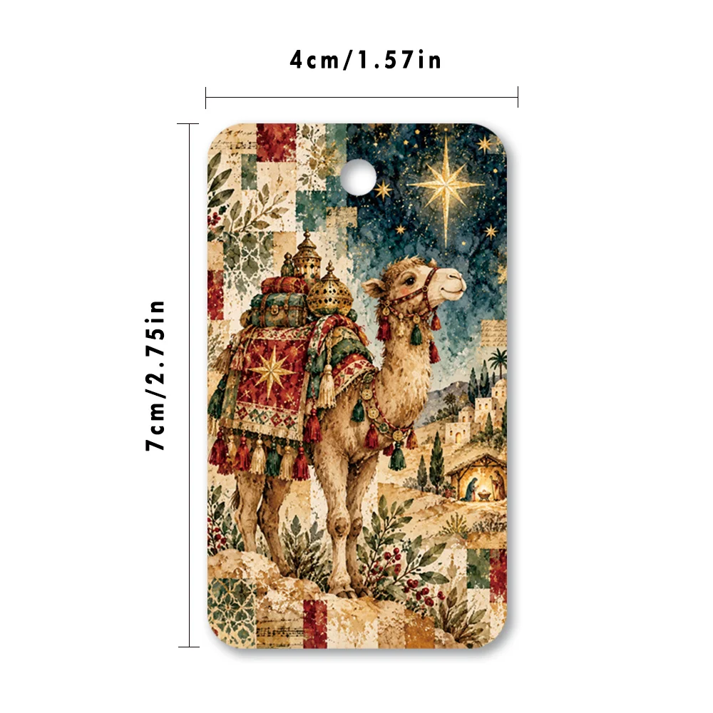 40pcs, Gift Tags, Vintage Nativity Scene Xmas, Hanging Paper Labels for Gift Wrapping, Holiday Party Decor with String