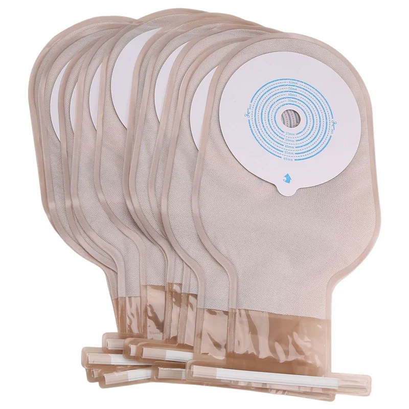 Sacos de ostomia pork, malotes drenáveis de uma peça para colostomia, ileostomia, cuidados com a estoma, 20-60mm, válvula de drenagem econômica, sacos de colostomia