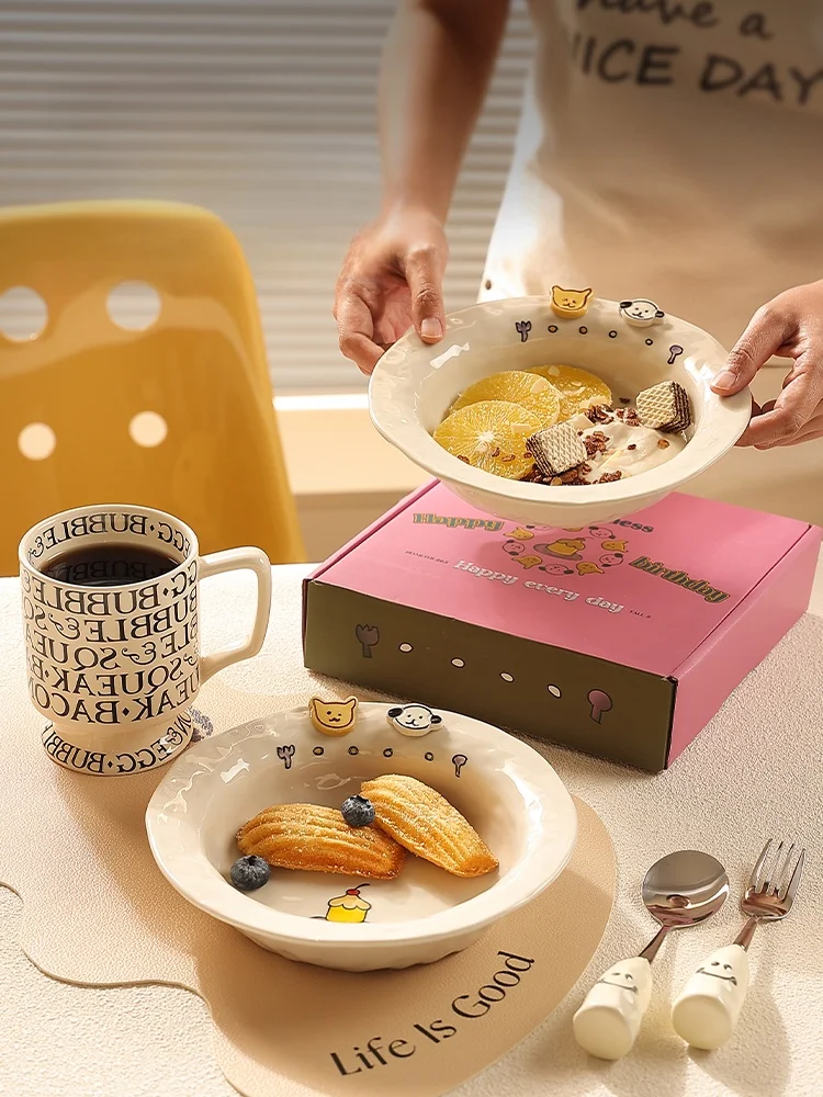 

Deep Di Cerc Hat Plate Special Good Looking High End Sense Stir Fry Plate Home Use Fine Fruit Plate Pasta Plate