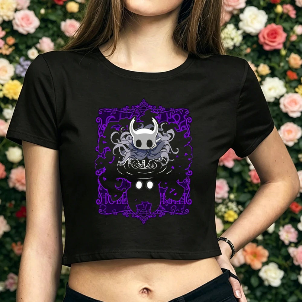 Hollow Knight crop top female baddie graphic meme y2k dollette top tees emo japan cute harajuku anime