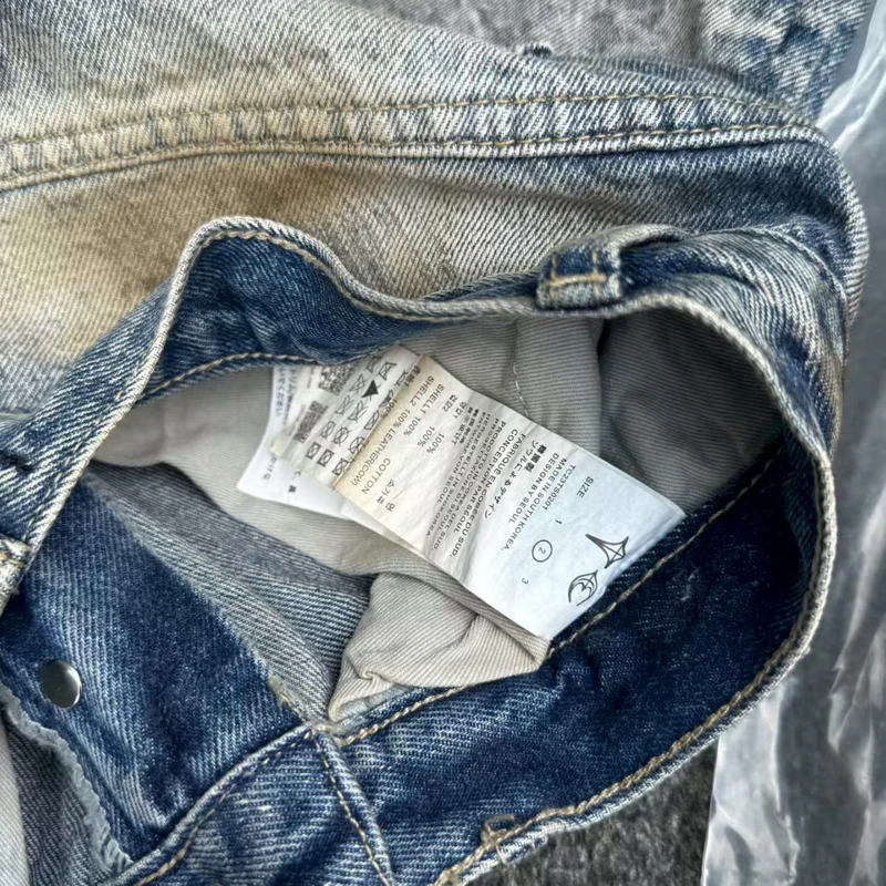 وصمة عار البلطج نادي هول التالفة الجينز فوضوي غرزة مستقيم فضفاض السراويل الرجال النساء الكلاسيكية الجلود نجمة القمر تسمية معدنية بنطلون