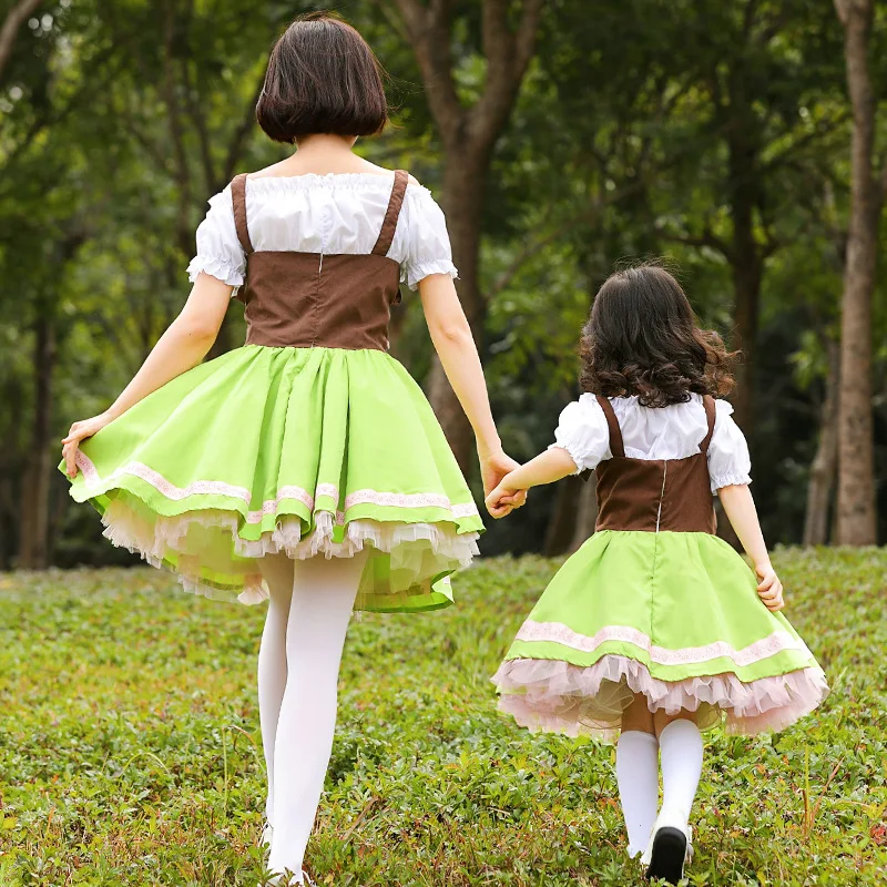 Mulheres Meninas Vestido Cerveja Festival Dirndl Blusa Traje Oktoberfest Família Vestuário Alpine Tradicional Bávaro Cosplay