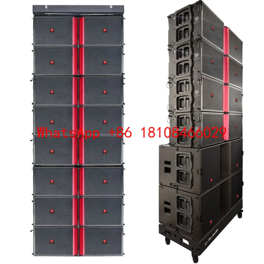 Altavoces Profesionales, Equipos de Sonido, Altavoces Line Array para Iglesias, Altavoces de Escenario Autoamplificados de Tres Vías con Doble Woofer de 15 Pulgadas