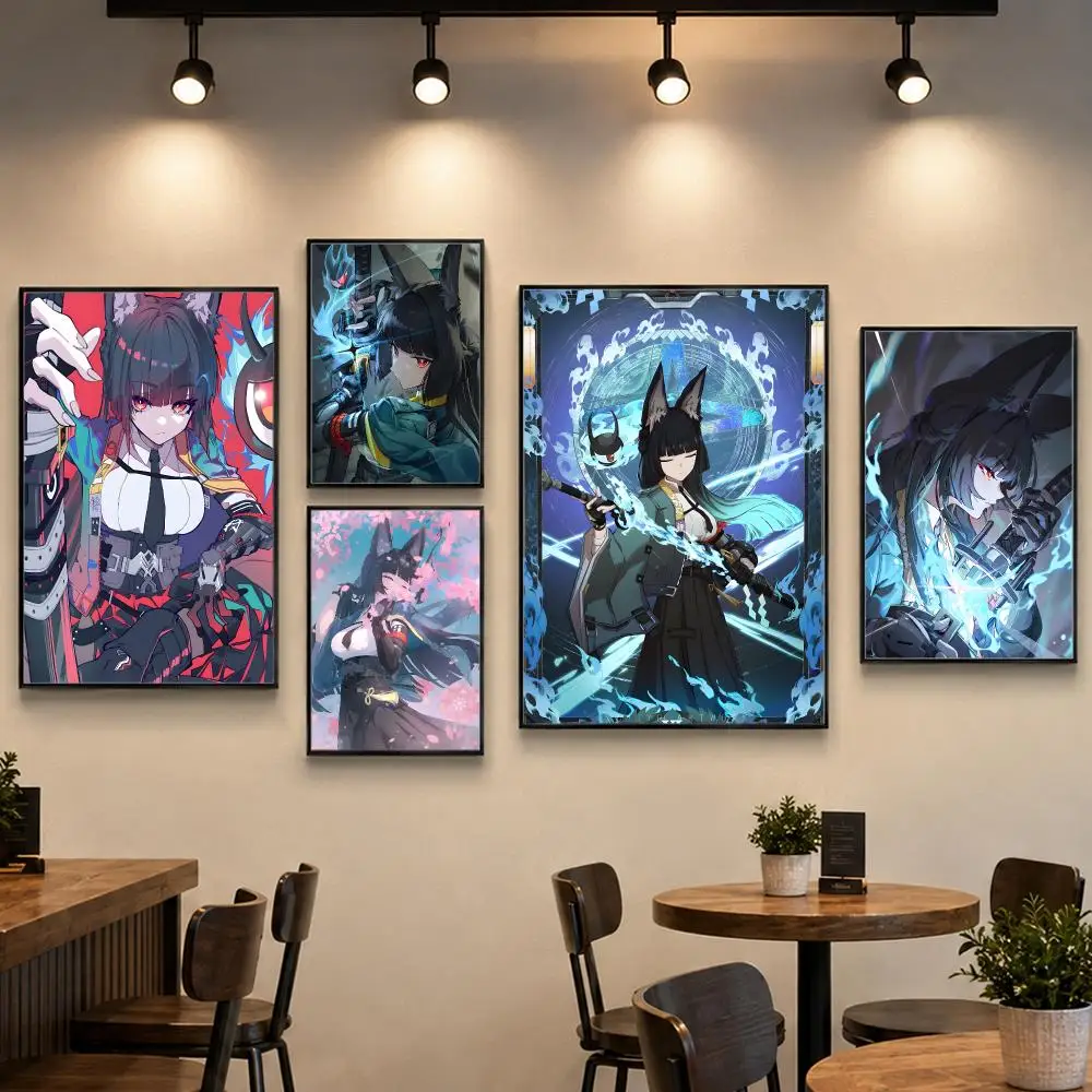 Game Character Hoshimi Miyabi Poster PP Paper Wall Art for Living Rooms Bars Cafes Stylish Home Decor Gift