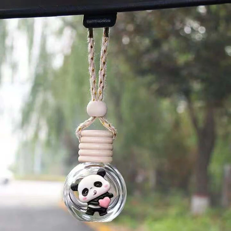 Empty Glass Bottle Car Air Freshener Pendant Perfume Glass Refillable Car Essential Oil Diffuser Bottle for Mirror Decorative