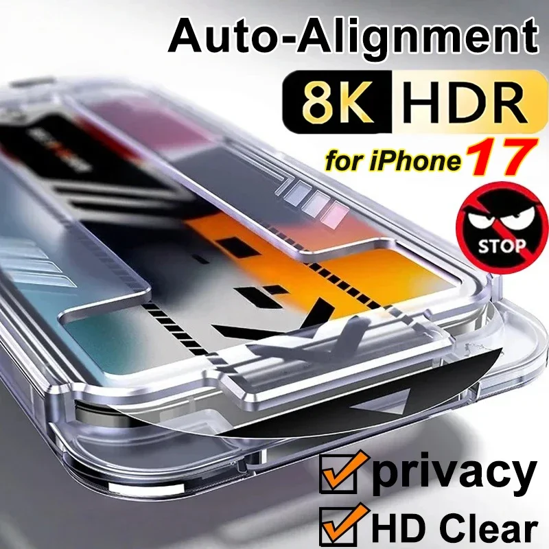 

Anti-Peep Tempered Glass Screen Protector for iPhone 17 Pro Max 17Air Privacy Protective Glass Easy Install for iPhone 17Pro