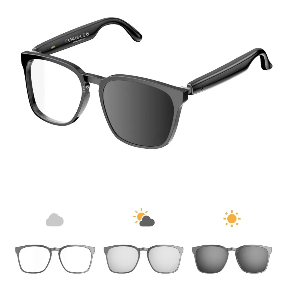 Wireless AI Translator Smart Glasses with Bluetooth Music Streaming Hands-Free Bluetooth Glasses Video Record Waterproof