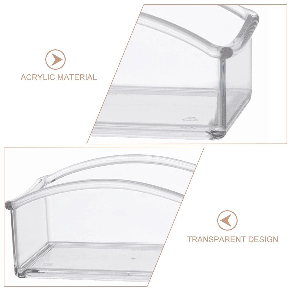 

Tea Bag Storage Box Transparent Acrylic Counter Container for Office Home Sugar Coffee Packets Clear Organizer Desktop Tidy