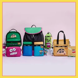 Miniso Anime Crayon Shin chan borsa a tracolla a doppio scopo borsa a tracolla simpatico cartone animato stampato borsa di stoffa regalo