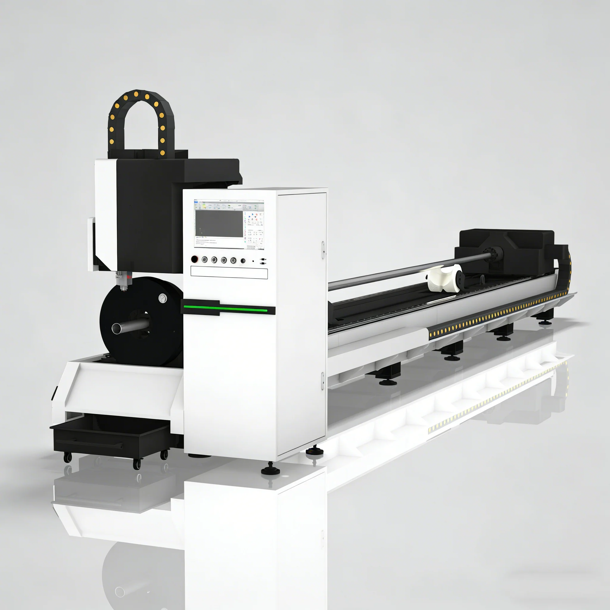 

Operate Flexibly 3000w Metal Tube Cnc Fiber Laser Pipe Cutting Machine for Cut Square Tubes Round Tubes