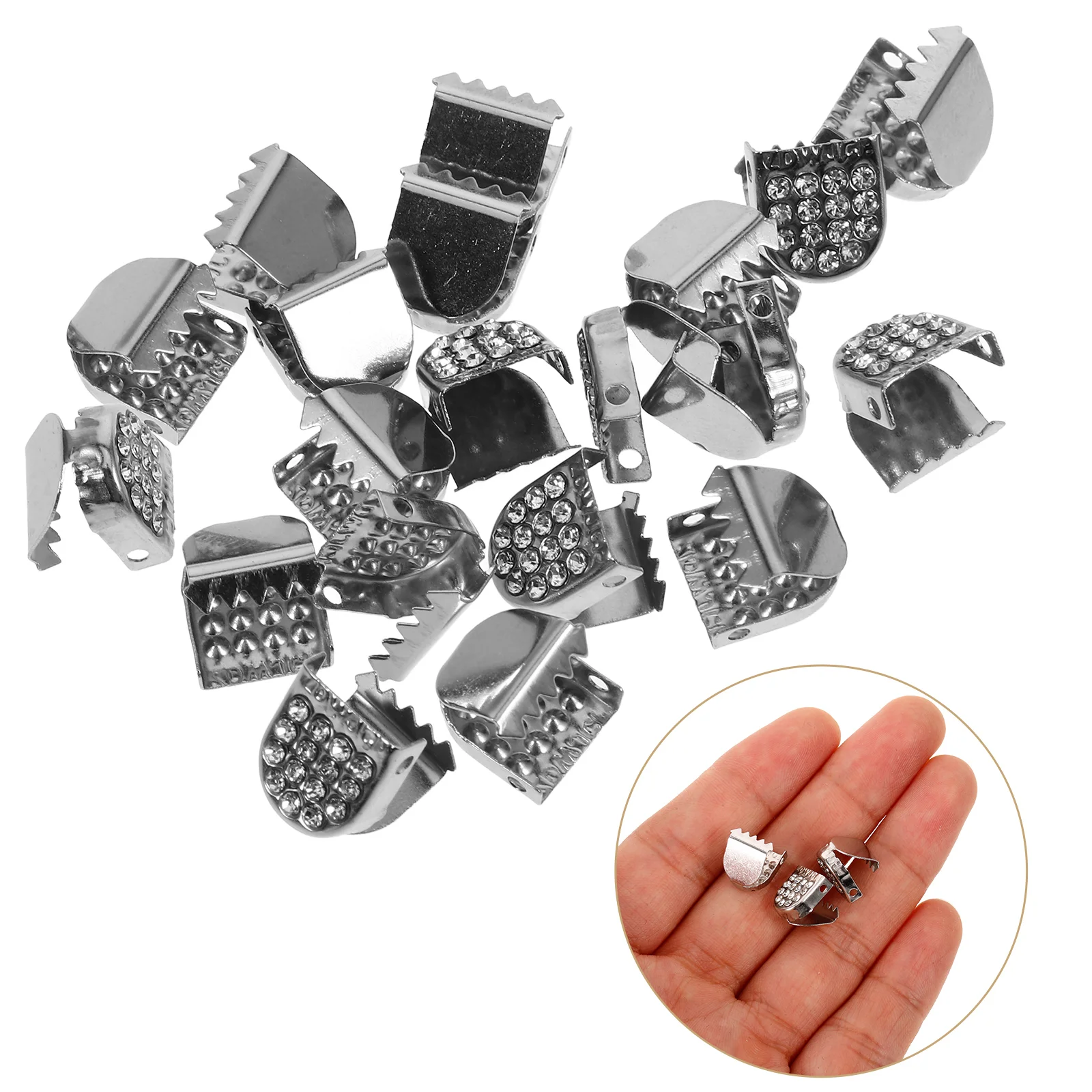 Hebilla de encaje para zapatos perezosos, Clips de extremo, cerraduras gratis, cordón de cordones, puntas de diamantes de imitación, 20 piezas