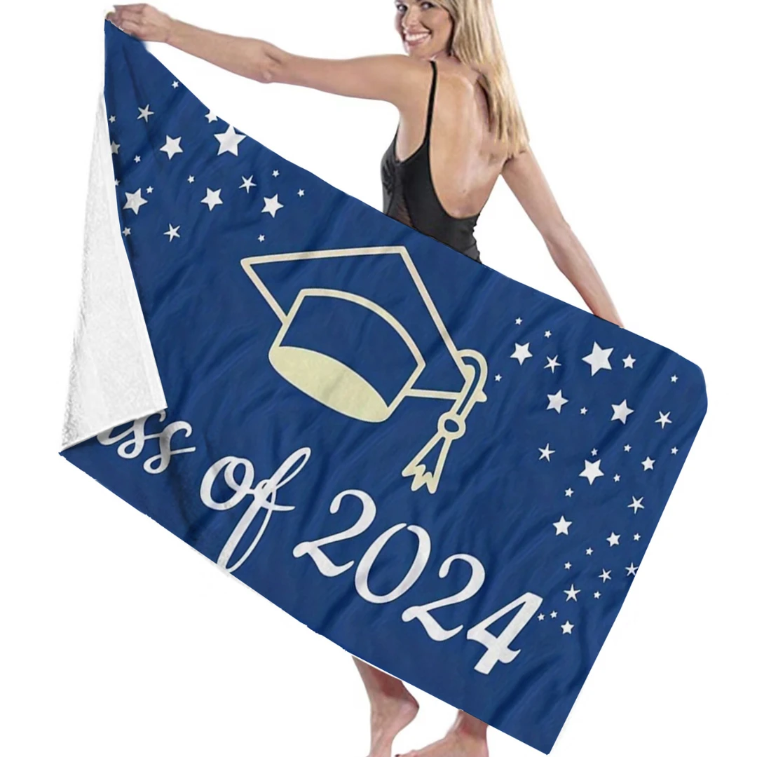 2024 Graduation Season Beach Towel, Soft Sand-Free Pool Towel for Men and Women, Beach Essentials