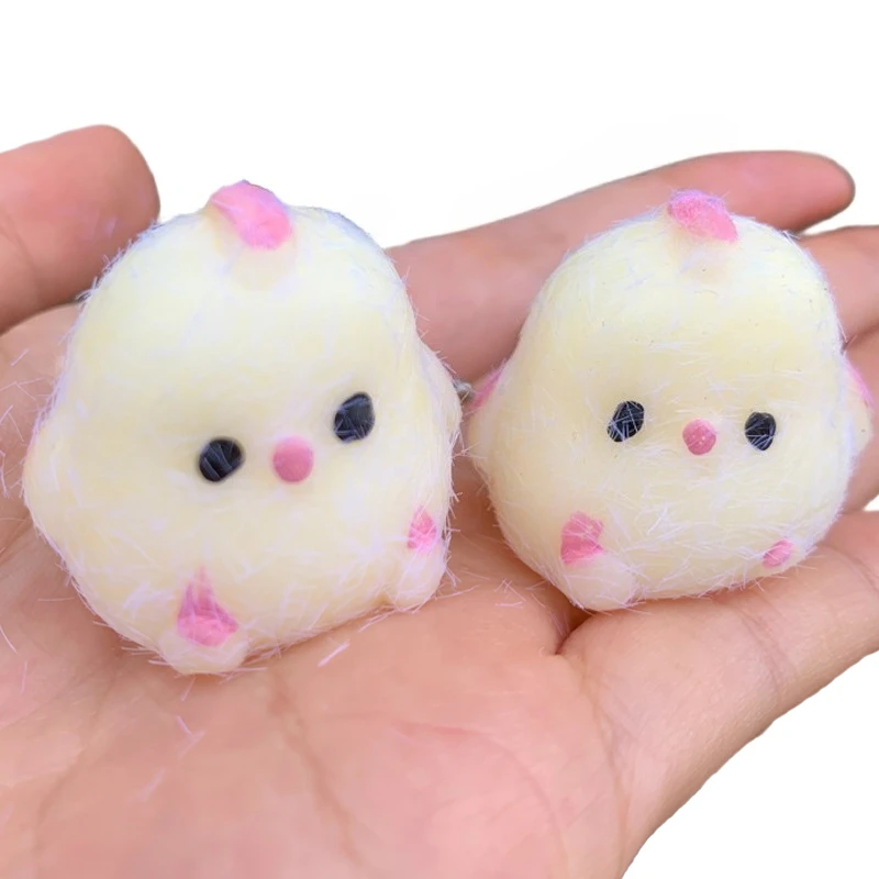 

Cute Squishy Chick Fidget Toy Phone Chain Stress Relief Toy Bag Charms Super Soft Rebound Chicken Animal KeyChain Kawaii Pendant