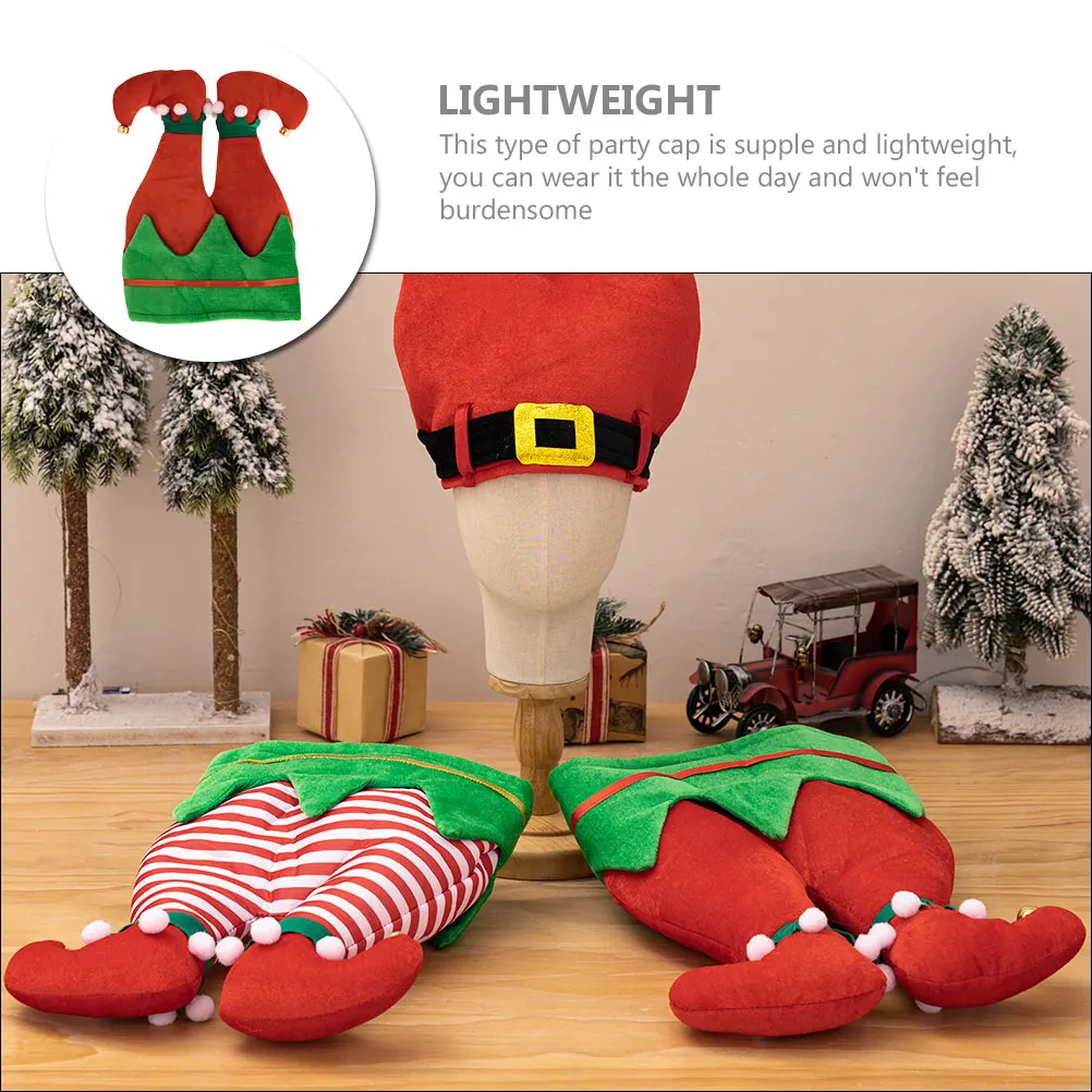 

Santa Hat Elf Photo Props Party Festive Hats Felt Holiday Cap Festival Funny for Men