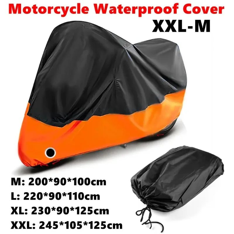

4 Seasons Waterproof Motorcycle Cover - Tear Resistant Fabric, Dustproof UV Protection, Compact Storage Bag Included