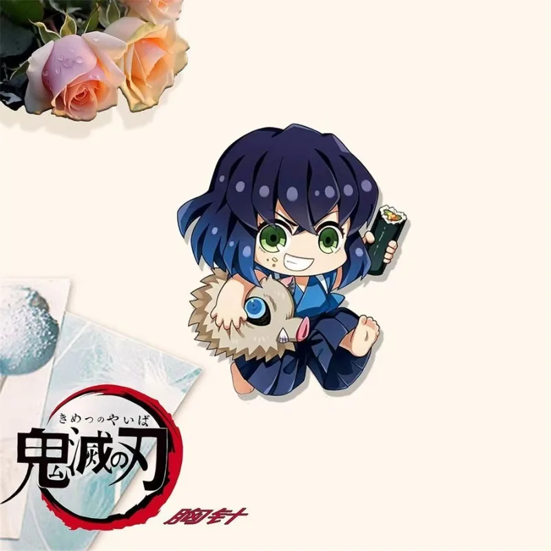 Broche de dibujos animados Demon Slayer, figuras de acción de Anime Kamado Tanjirou Nezuko Q, ropa figural, mochila, decoración, regalo para niños