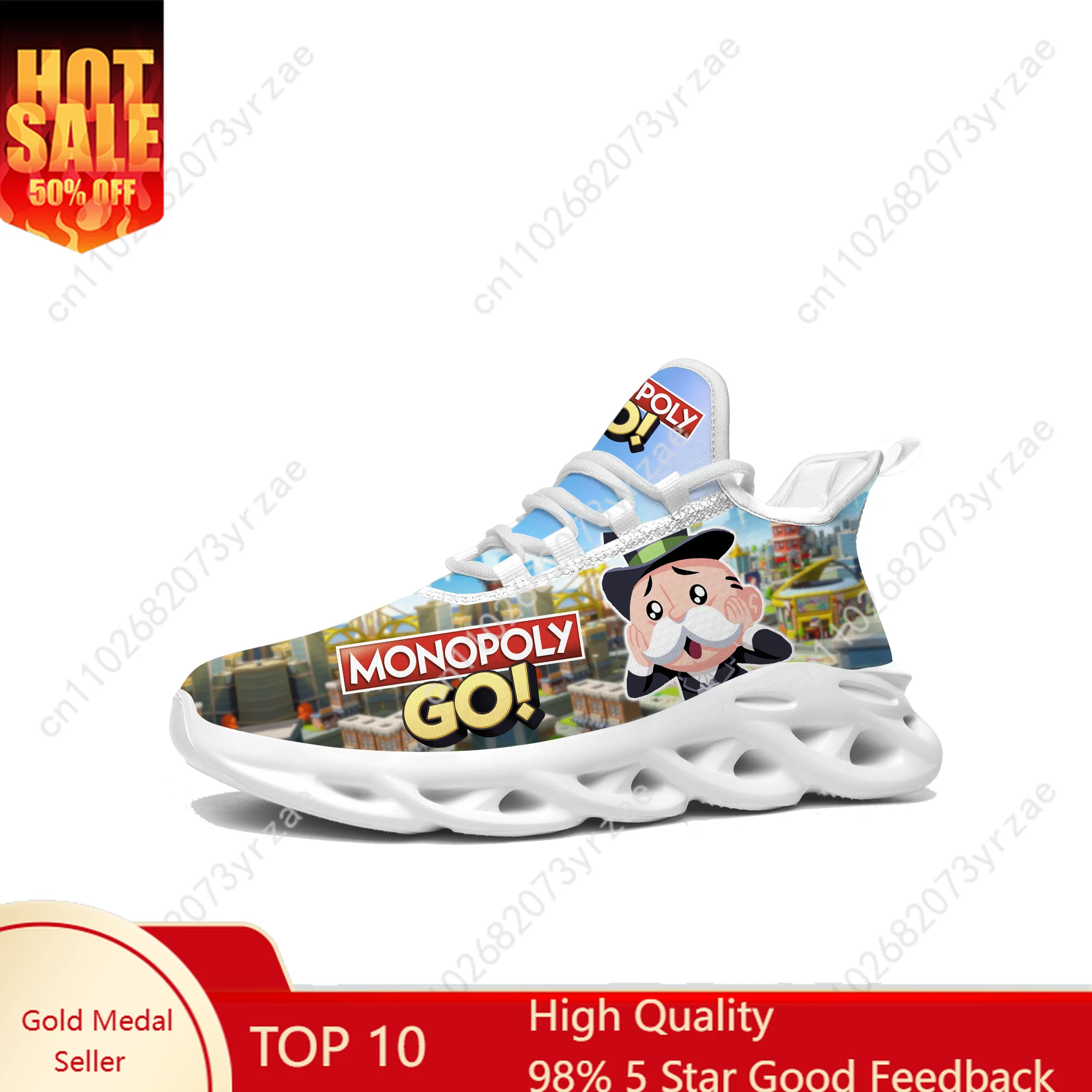 

Monopoly Go! Flat Sneaker Shoes Men Women Sports Shoe High Quality Personalized Fashion Comfortable Sneakers Custom Made Footwe