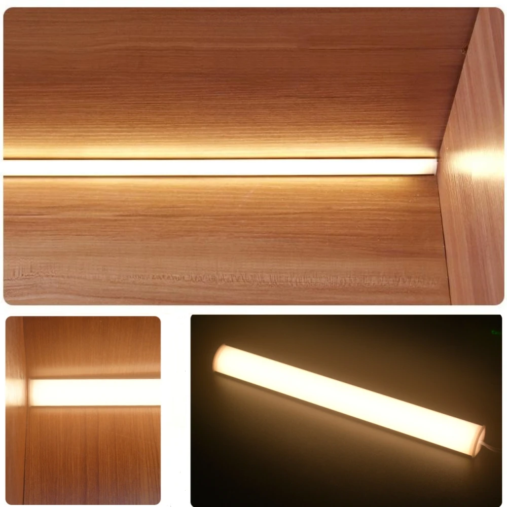 12V LED Cabinet Lamp Aluminum 30cm 40cm 50cm LED Bar Cabinet Light White Warm Natural Kitchen Bedroom Closet Bedside Night Light