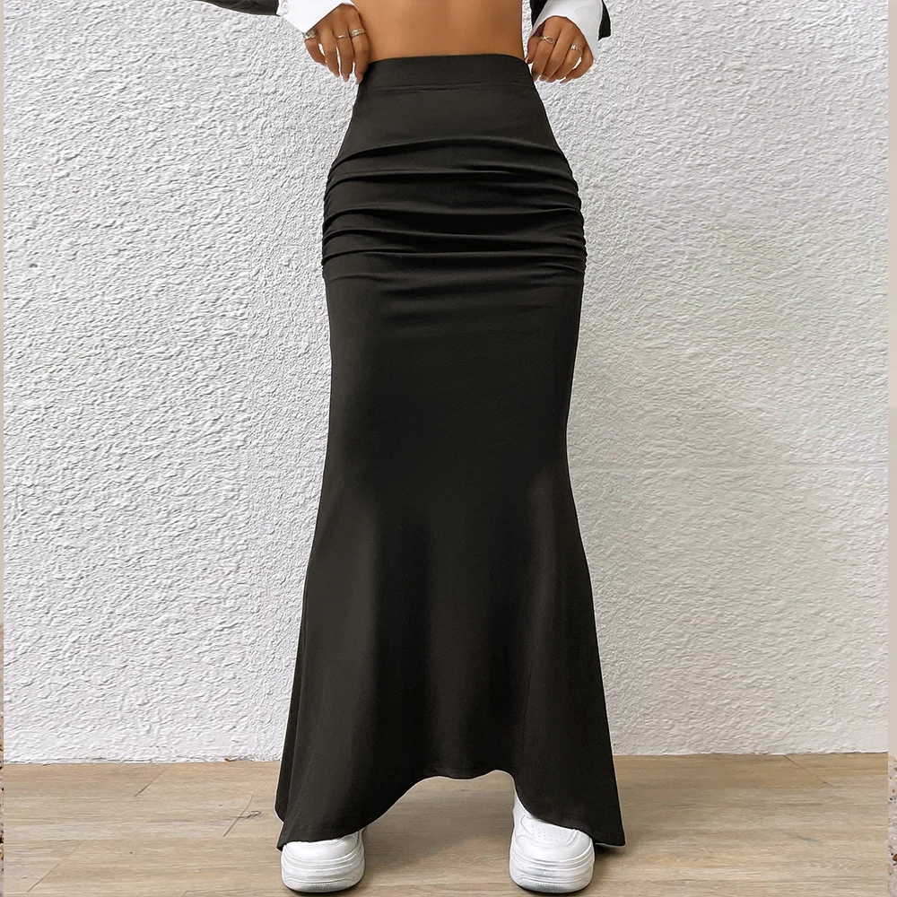 2023 New Sexy Irregular Skirts Women Summer Charm Long Skirt Slim Party Bodycon Maxi Skirt Black Casual Club Fishtail Skirt