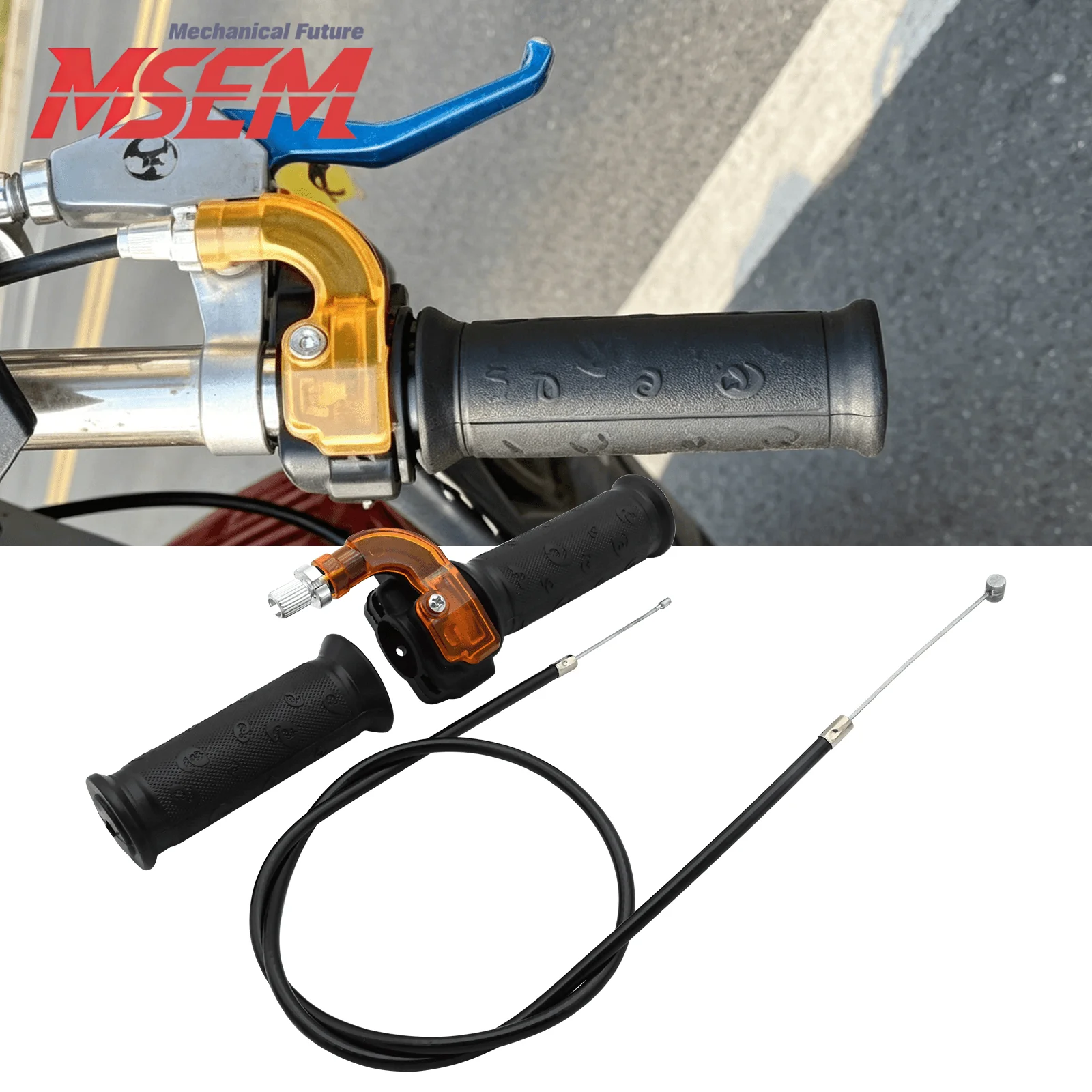 

For 49cc 47cc Mini Motocross ATV Quad Pocket Mini Dirt Bike 22mm Handlebar Refit Rotary Throttle Accelerator Grip and Cable