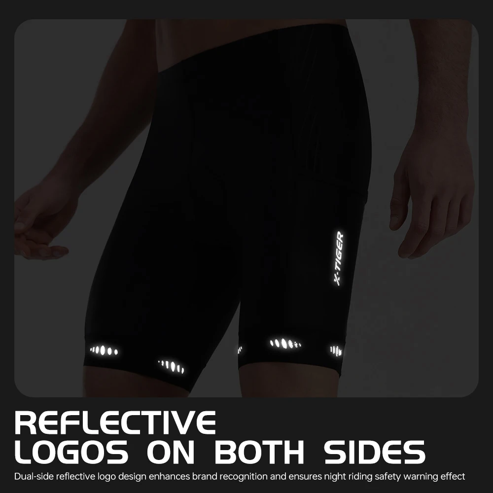 X-TIGER Men\'s Cycling Shorts Coolmax 5D Padded Bicycles Riding Pants Shockproof MTB Bike Shorts Biking Cycle Wear Tights