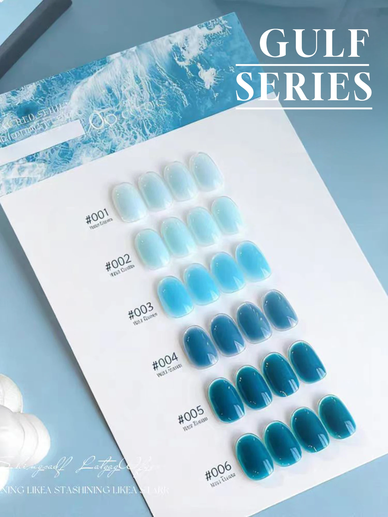 

1-6pcs 12ml Gulf Series Sheer Blue Gel Polish 6 Colors Translucent UV Gel Soak Off Nail Art Supplies for Daily Manicure
