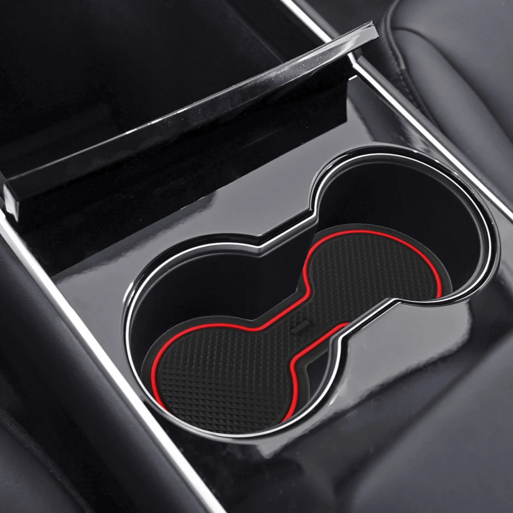 Auto Interior Accessories Gate Slot Center Protective Cup Holder Pads Car Console Wrap Mat Anti Slip Mat For Tesla Model 3 view 4