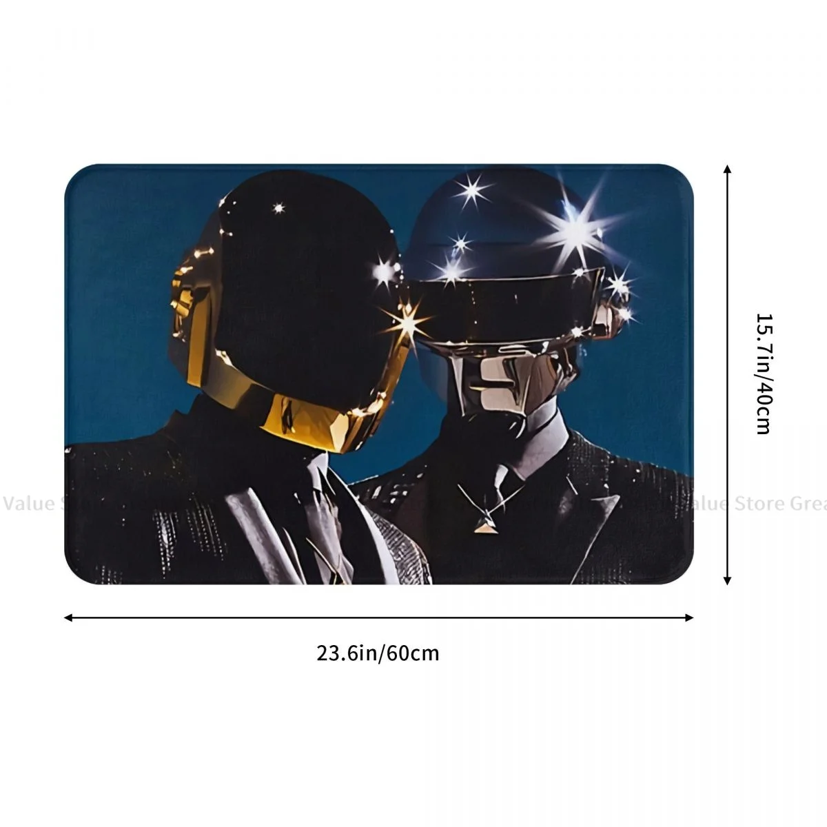 Daft Punk Helmet Bathroom Non-Slip Carpet Glown Head Living Room Mat Entrance Door Doormat Floor Decoration Rug