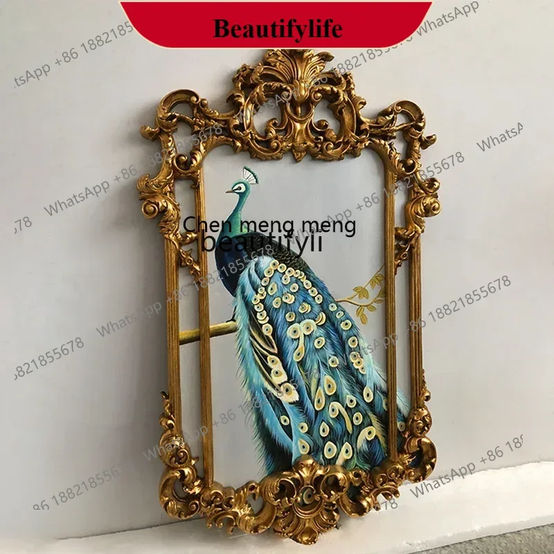 

D178 French retro decorative oil painting European villa living room entrance painting hand-painted oil painting, engraving