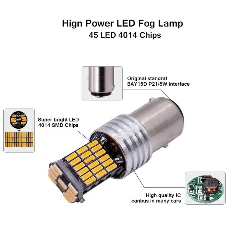 2x P21W Ba15s 1156 LED Bulb Bay15d 1157 P21/5W PY21W Lamp T20 7440 7443 3157 Car Turn Signal Light Brake Parking Reverse Lights