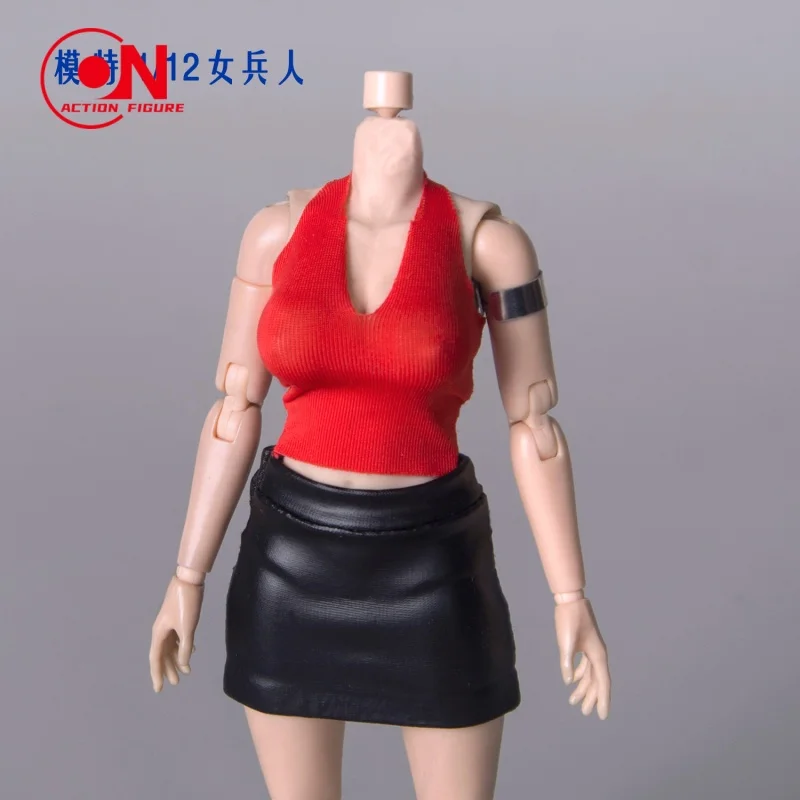 CHILI Escala 1/12: Conjunto de Roupa (Colete, Saia e Calças) de Cor Sólida para Bonecas e Figuras de Ação Femininas de 6'' (CF Romankey Soldier)