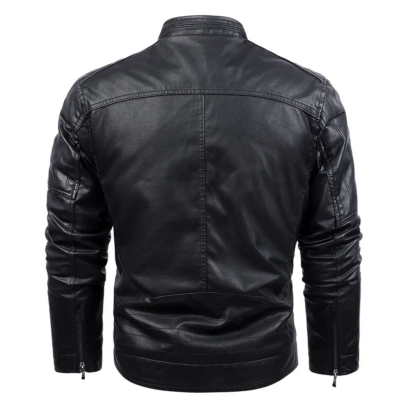 Mens Faux Leather Jacket European Sizes  Coat