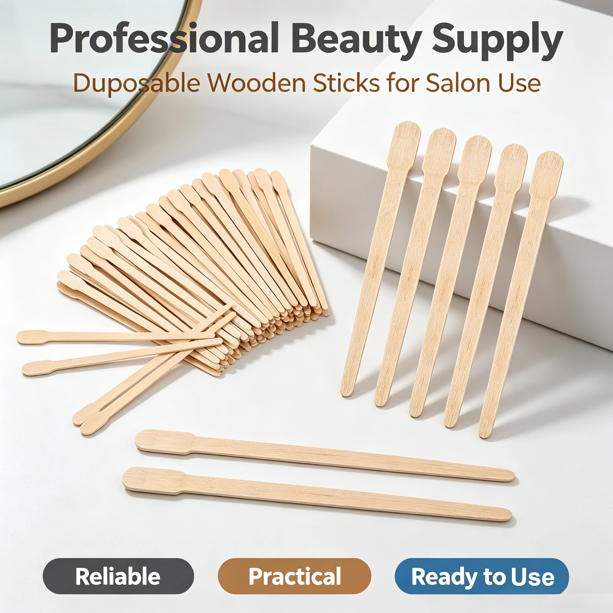 2026 100Pcs/pack Disposable Wooden Waxing Beauty Stick Wax Bean Wiping Wax Bar Tool Disposable Hair Removal Body Beauty Tools