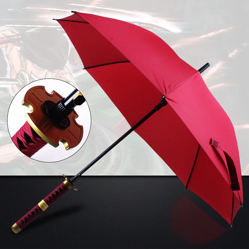 8 Bones Anime Umbrella Long Handle Windproof Ninja-like Samurai Sword Umbrella Japanese Straight Beach Sun Rain Umbrella