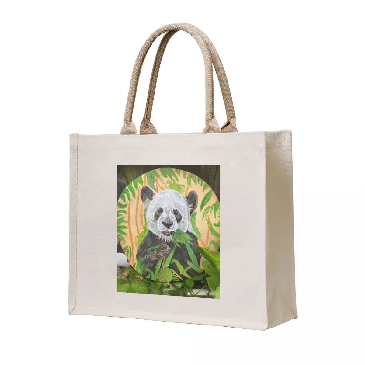 

Panda chomping eucalyptus Tote Bag canvas bags shopper bag woman Handbags women reusable shopping bag