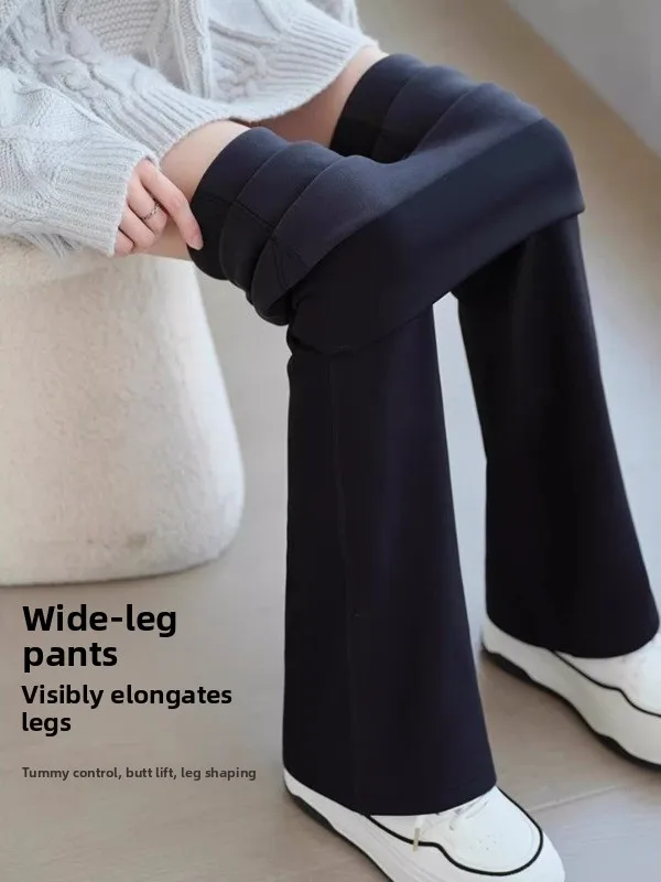 

High Waist Bell Bot Yoga Pants Women's Autumn Winter a Tight Leggings Skinny Pants Retro Sle Pure Color Commute