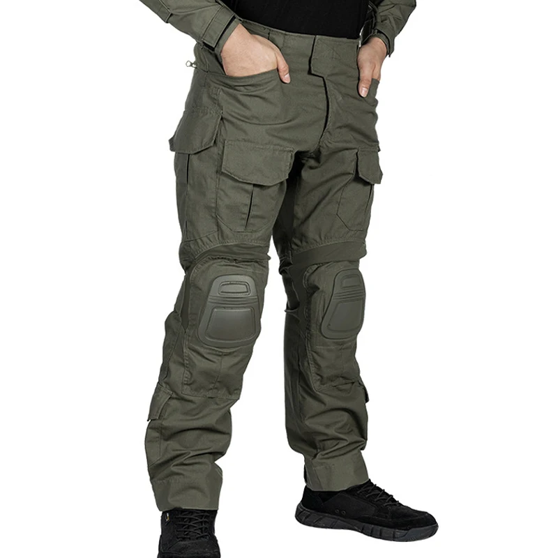 

Cargo Pants GEN3G3 Outdoor Forest Ranger Green CP MC Camo Sports Camouflage Breathable MilitaryCombat Long Trousers + Kneepad