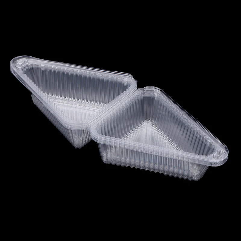 10Pcs Cake Slice Container Clear Triangle Dessert Box Reusable Food Packing Box Stackable Sandwich Holder for Fruit Cake