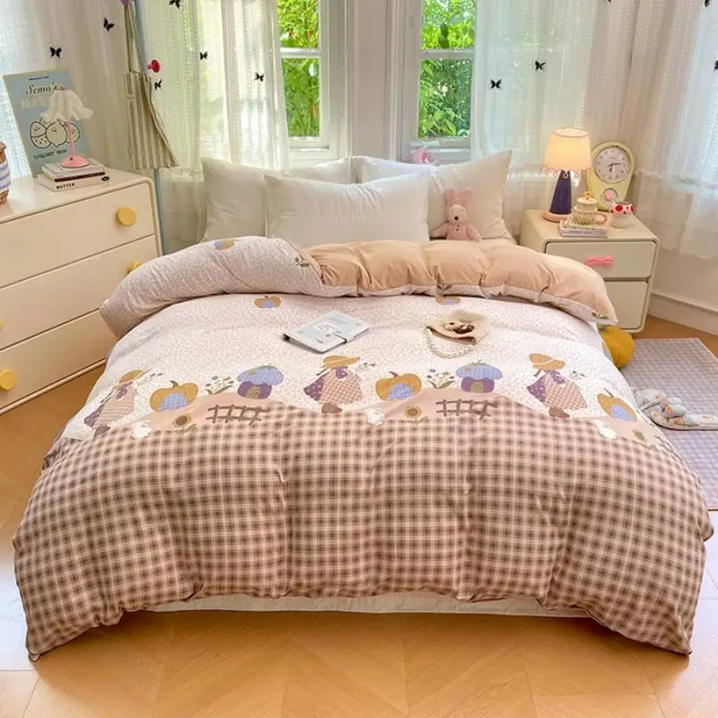 Queen Comforter Set King Duvet Cover 220X240 Pillowcase Included Quilt Covers Double Bed Printed Duvet Cover 3‑Piece Bedding Set
