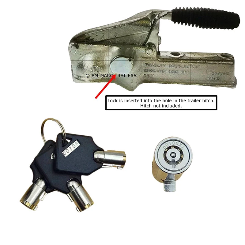

Cylinder Lock Single Open Lock Anti-Theft Lock Core With Keys Cylinder Pinneds Core Coupling Hitch Barrel Lock Lockit 1-2Trailer