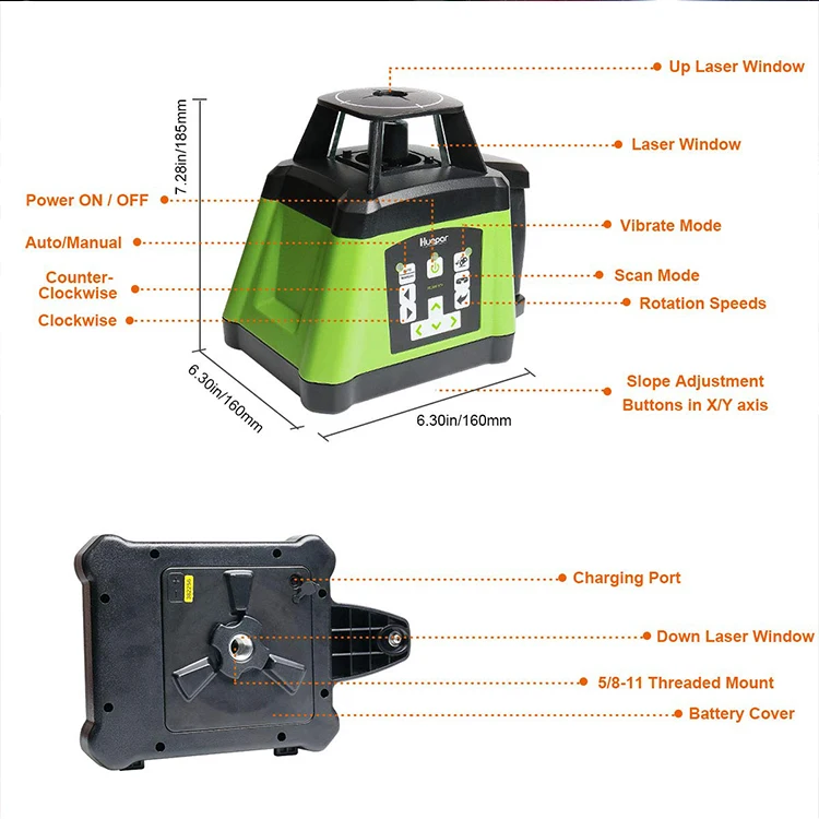 Laser Spirit Level, Lithium Battery, 4.8–6 V, Operating Time 20–30 Hours, Measuring Tool, Construction Work