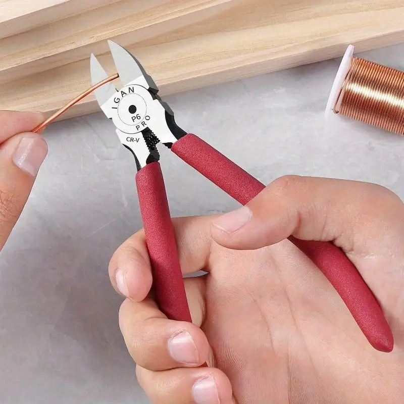 1 Pc 6 Inch Extra Sharp Diagonal Pliers with Longer Flush Cutting Edge - Ideal for Crafting Floral and Electrical Work